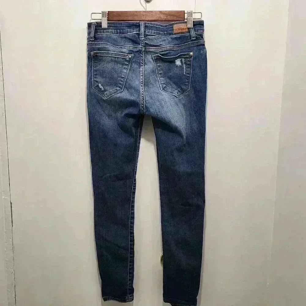 Judy Blue Distressed Buffalo Plaid Skinny Jeans Size 9/29 - Picture 9 of 15